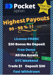 Binary Options 50$ No Deposit Bonus at PocketOption Broker - New Bonus Code & USA Welcome!